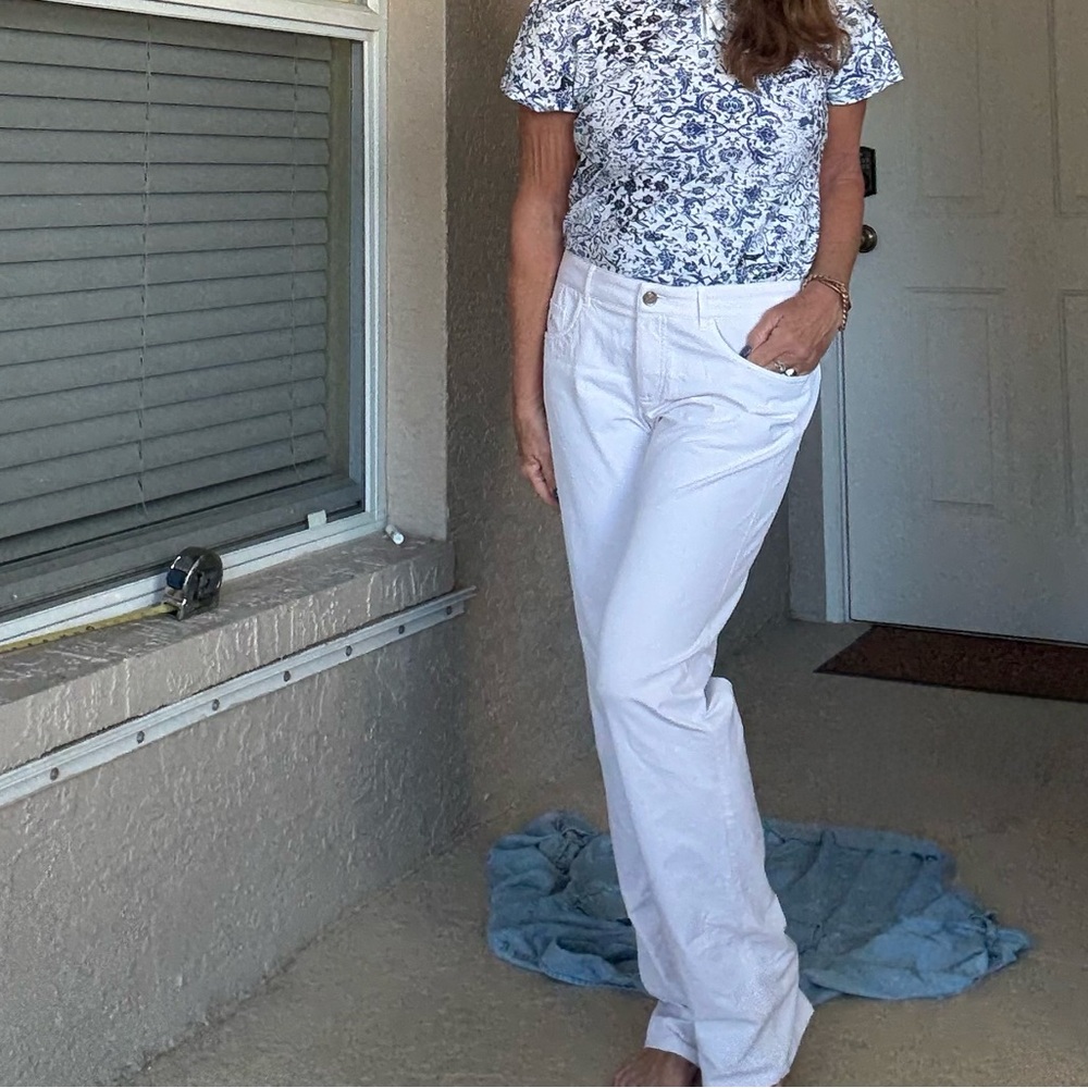 Alberto 3xdry White Straight Leg Pants Crisp and Clean size 8